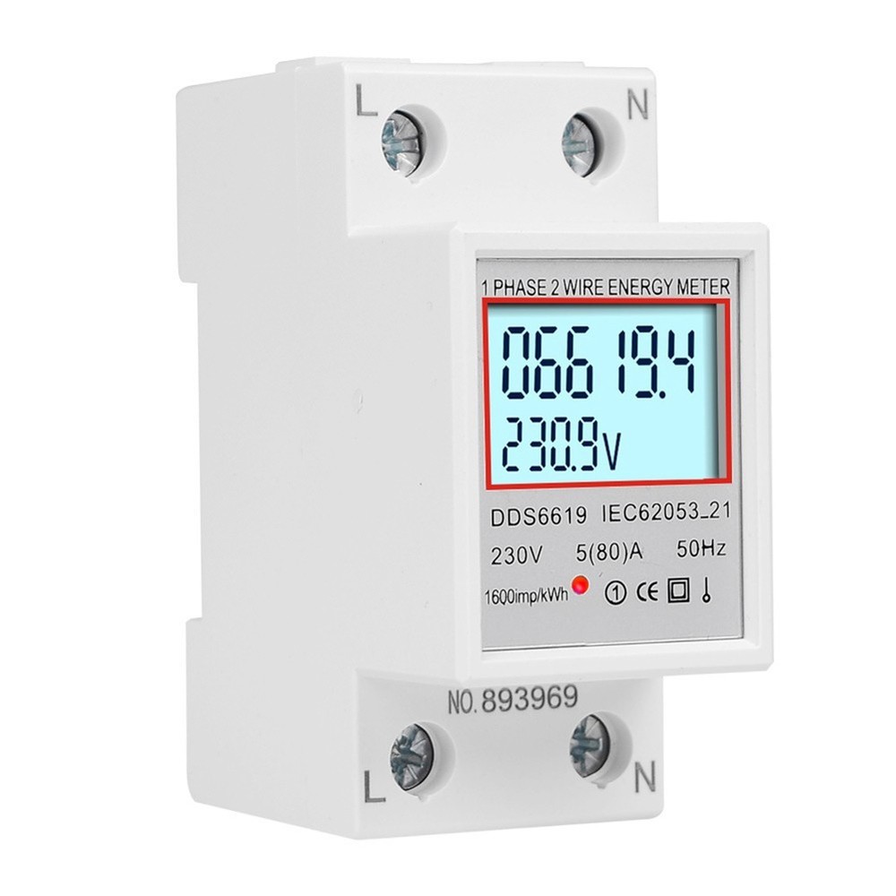 Comprehensive LCD Energy Meter 80A for Electrical Consumption Tracking