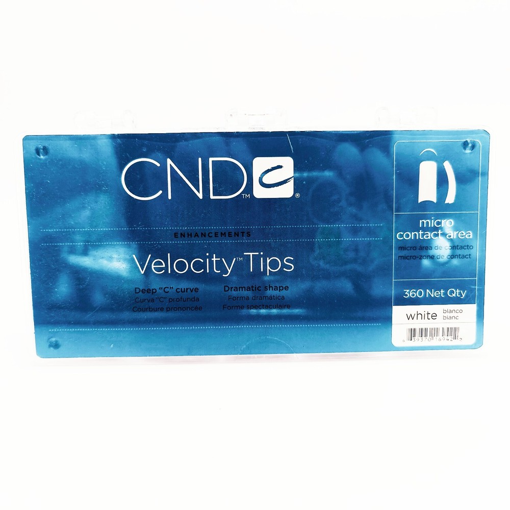 CND Enhancements - Velocity Tips - White - 360 Count