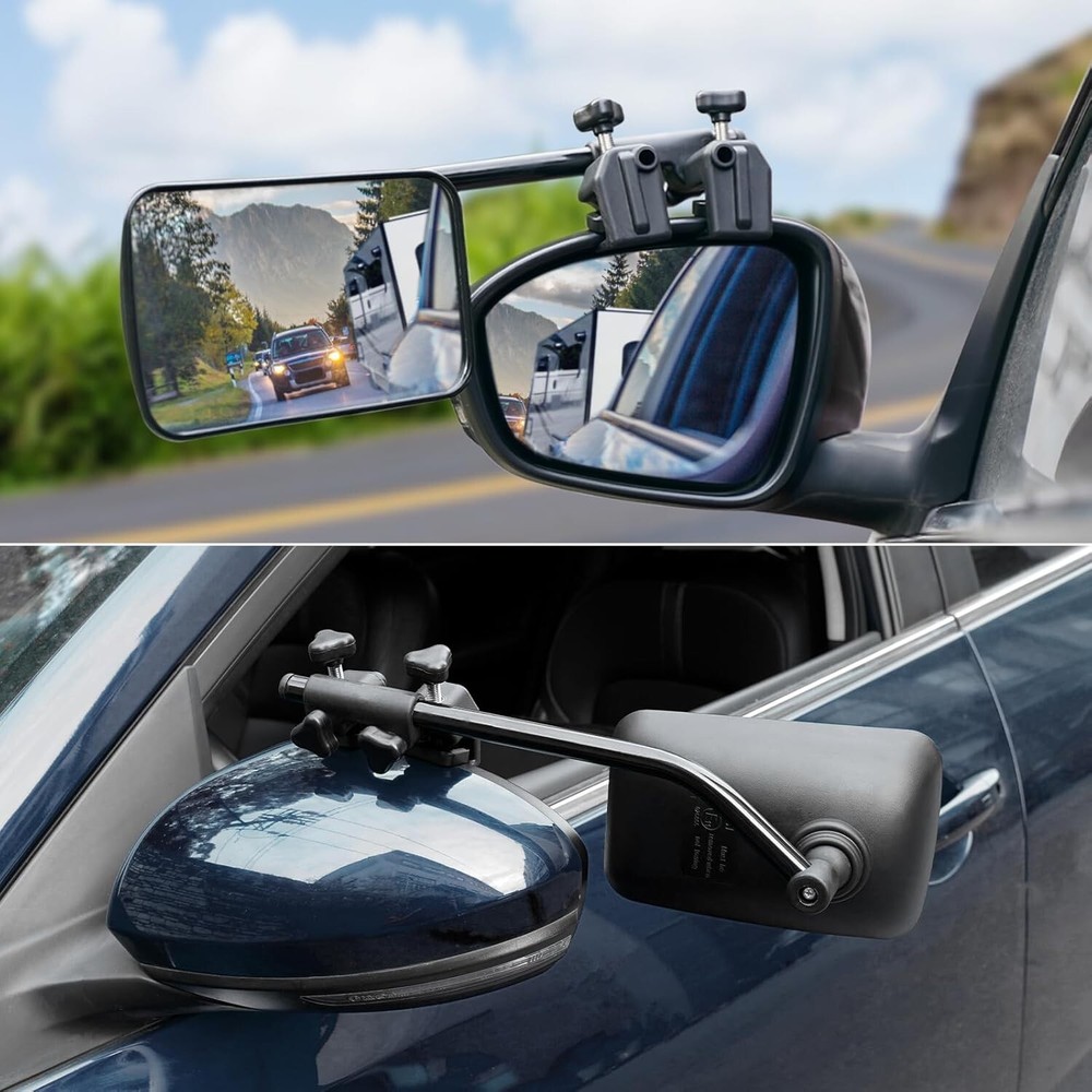 Universal Clip on Towing Mirrors 360° Adjustable Trailer Mirror Extender