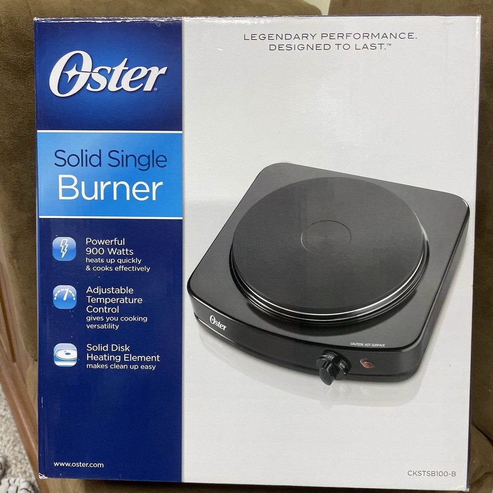 OSTER SOLID SINGLE BURNER 900W WITH ADJUSTABLE TEMPERATURE Hot Plate