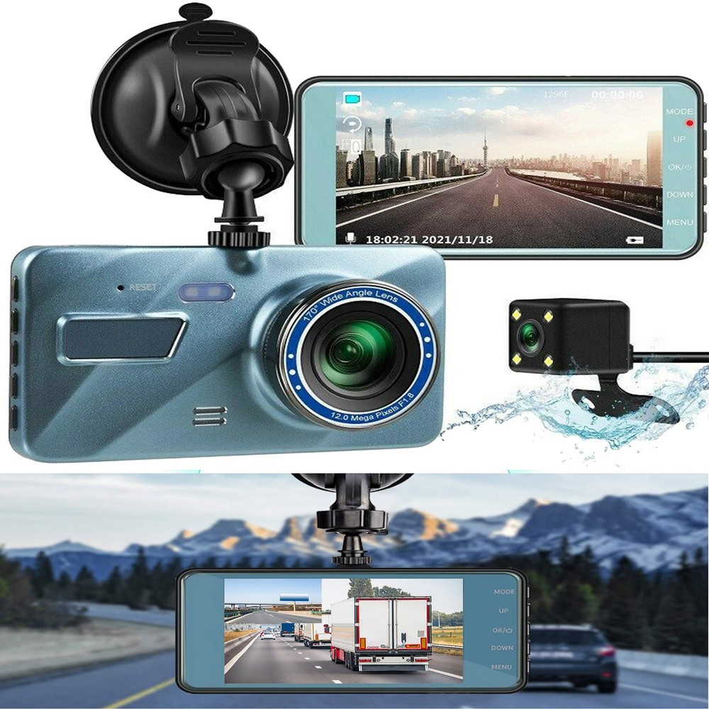 720P Dual Dash Cam Vehicle Recorder W/ Looping Function&Motion Detection Feature