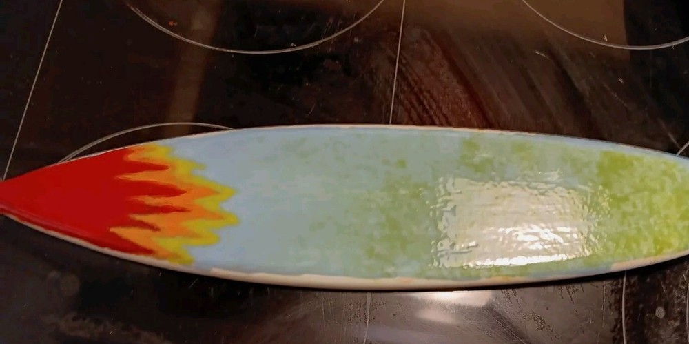 Surfboard Decor 15" BEACH Ceramic Handmade Unique