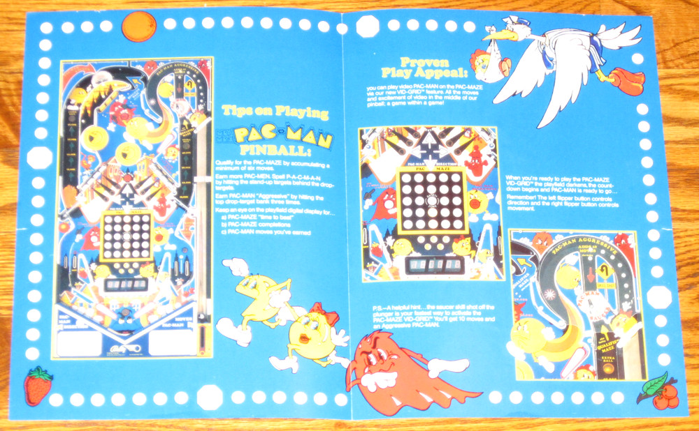 Mr. & Mrs. Pac-Man Bally Pinball Flyer / Brochure / Ad -