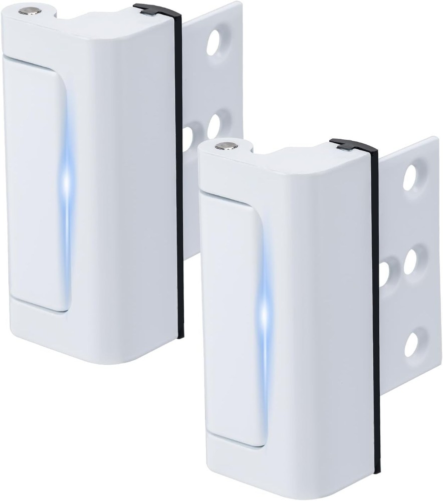2 Pack Home Security Door Lock,Childproof Reinforcement 2Pack-White