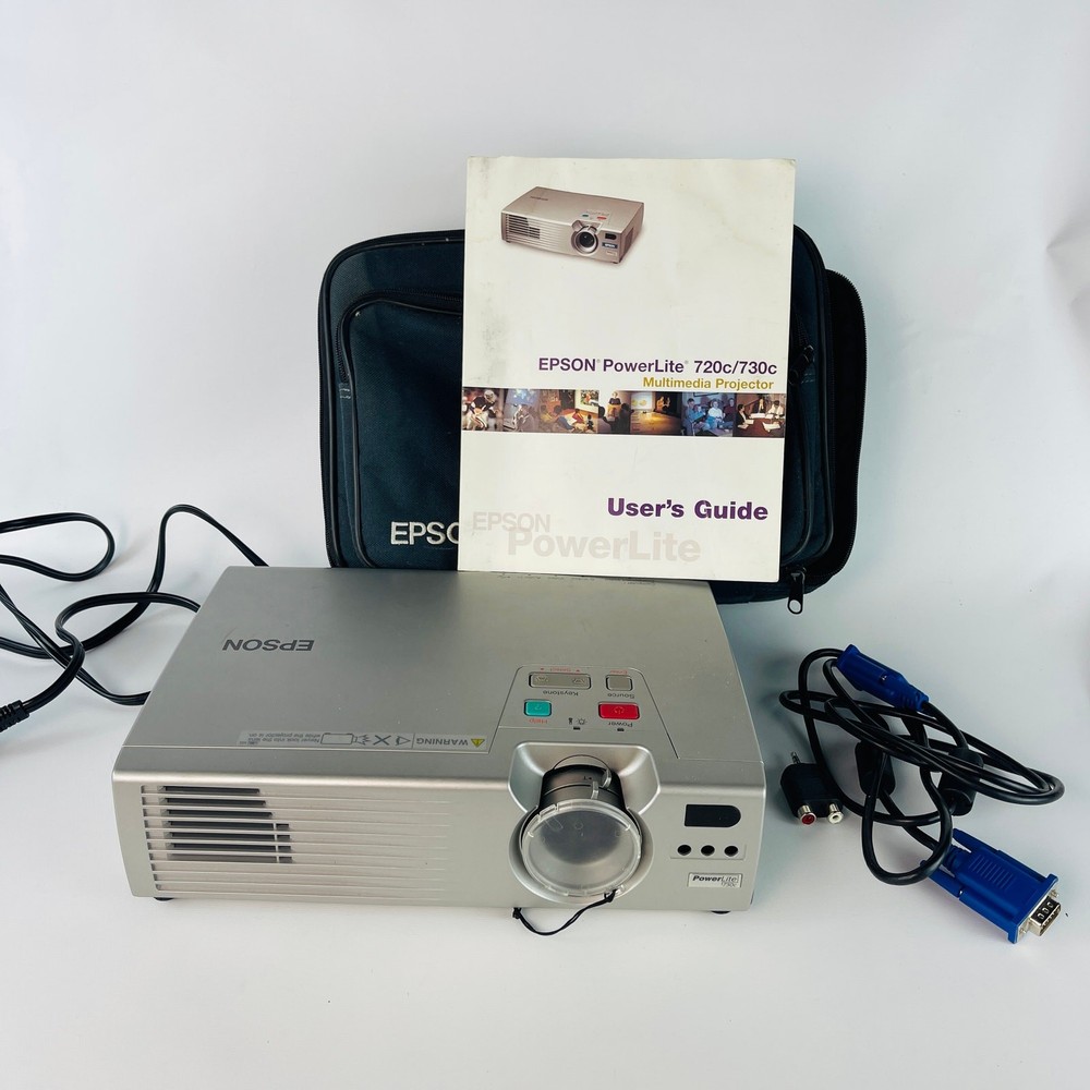 Epson PowerLite 730C LCD Projector with Cables, Case And Users Guide; NO Remote