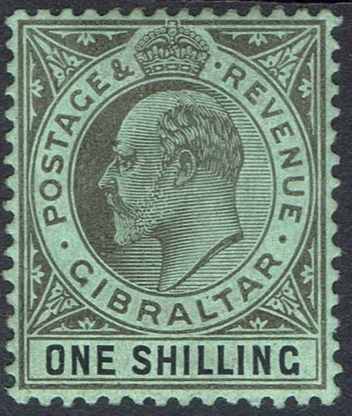 GIBRALTAR 1906 KEVII 1/-