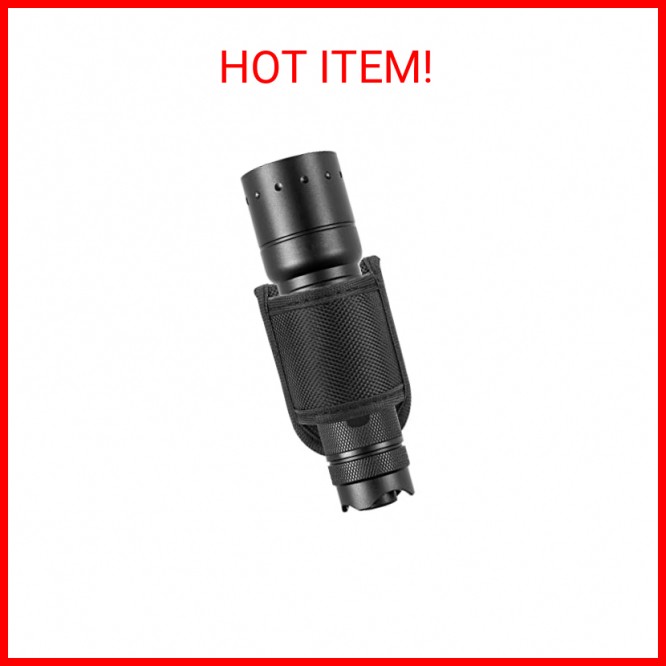 Flashlight Holster for Duty Belt, Open Top D Cell Compact Light Holder Case, Nyl