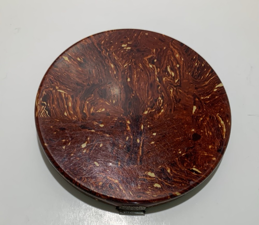 Vintage TortoiseShell Design Lucite Double Compact Mirror