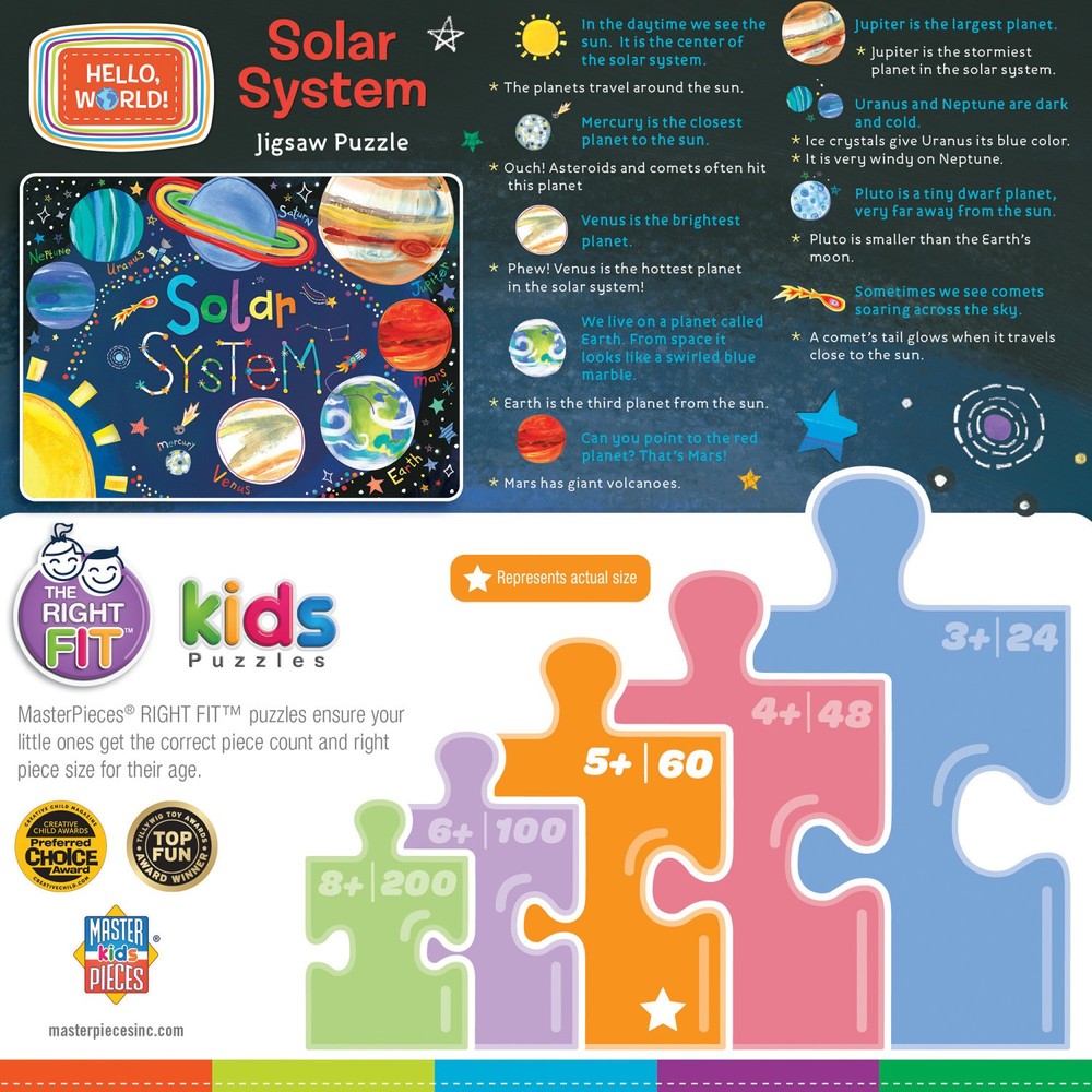 MasterPieces - Hello, World! - Solar System 60 Piece Jigsaw Puzzle