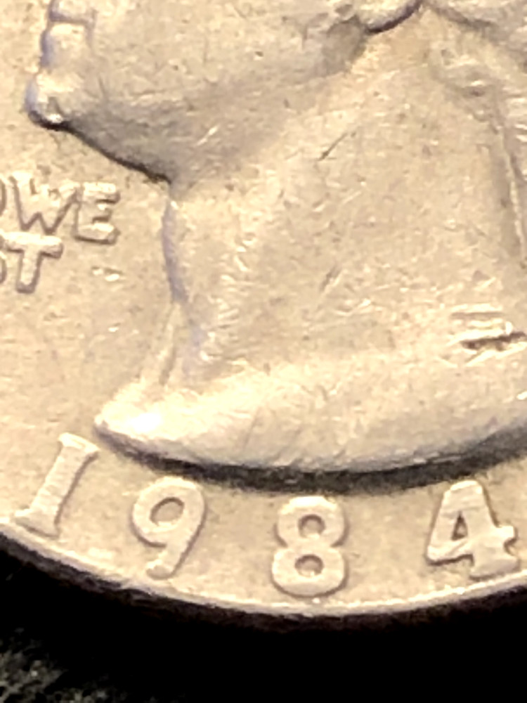 1984 D LIBERTY 25c MM PARTIALLY FILLED