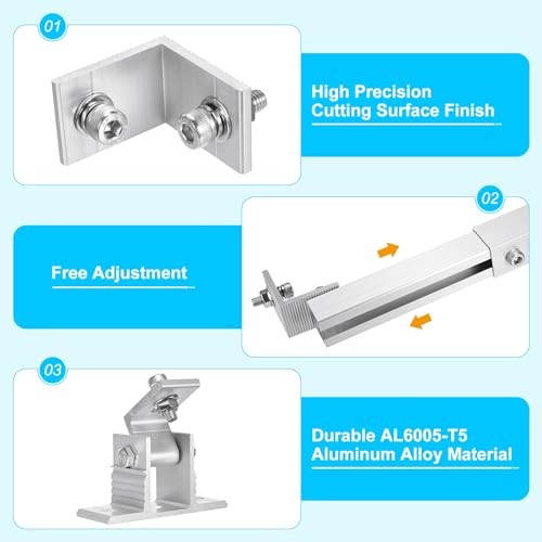 Sets Adjustable Solar Panel Tilts Mount Brackets Aluminum Alloy Mounting 2