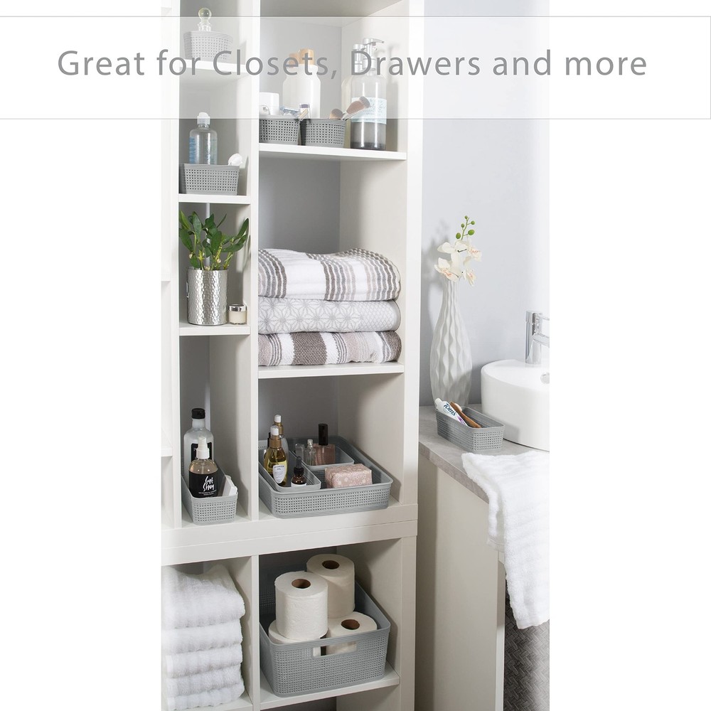 Simplify 10 Piece Organizing Set | Multiple Size Bins | Multipurpose | Office...