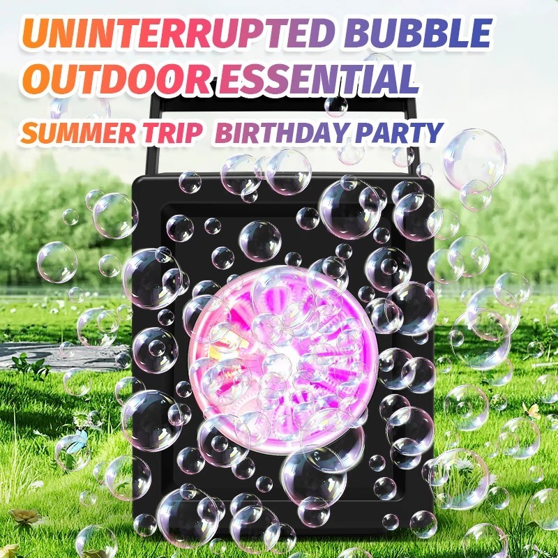 10 Hole Fully Automatic Bubble Blowing Handheld Electric Bubble Machine ToyBlack