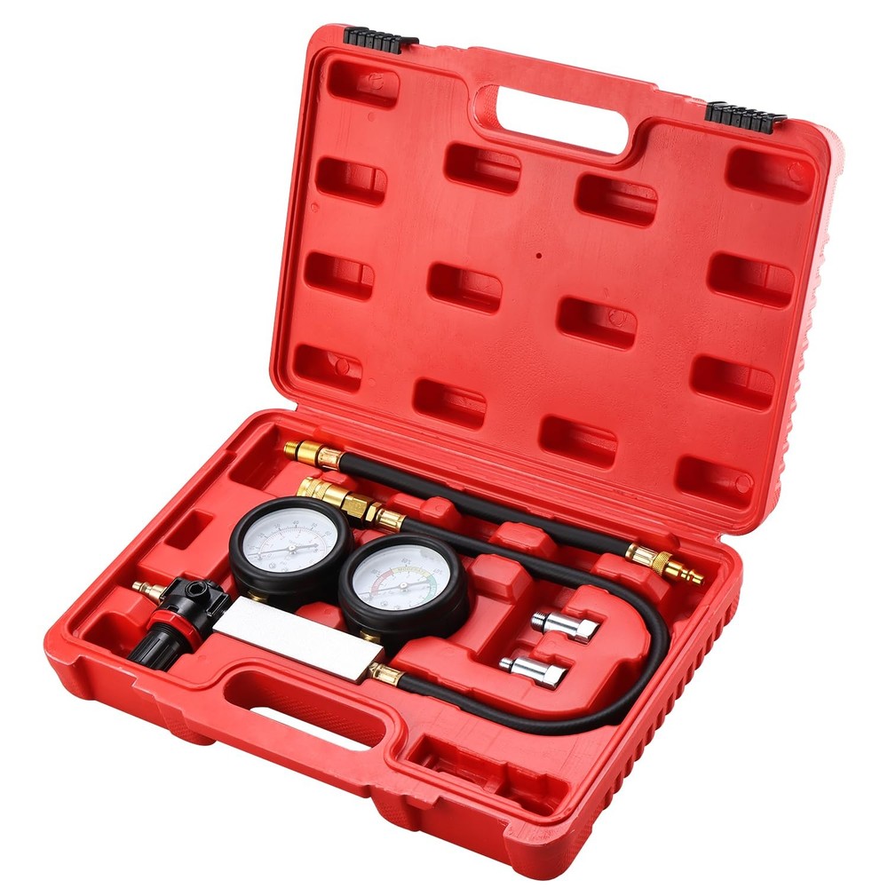 Cylinder Leak Down Tester Petrol Engine Compression Leakage Detector Tool Kit
