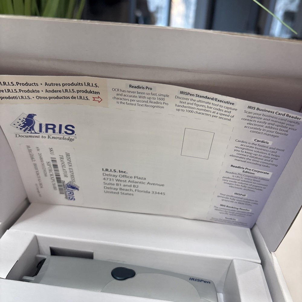 IRISPen Translator Express Scanner Pen w/ Box Software Manuals