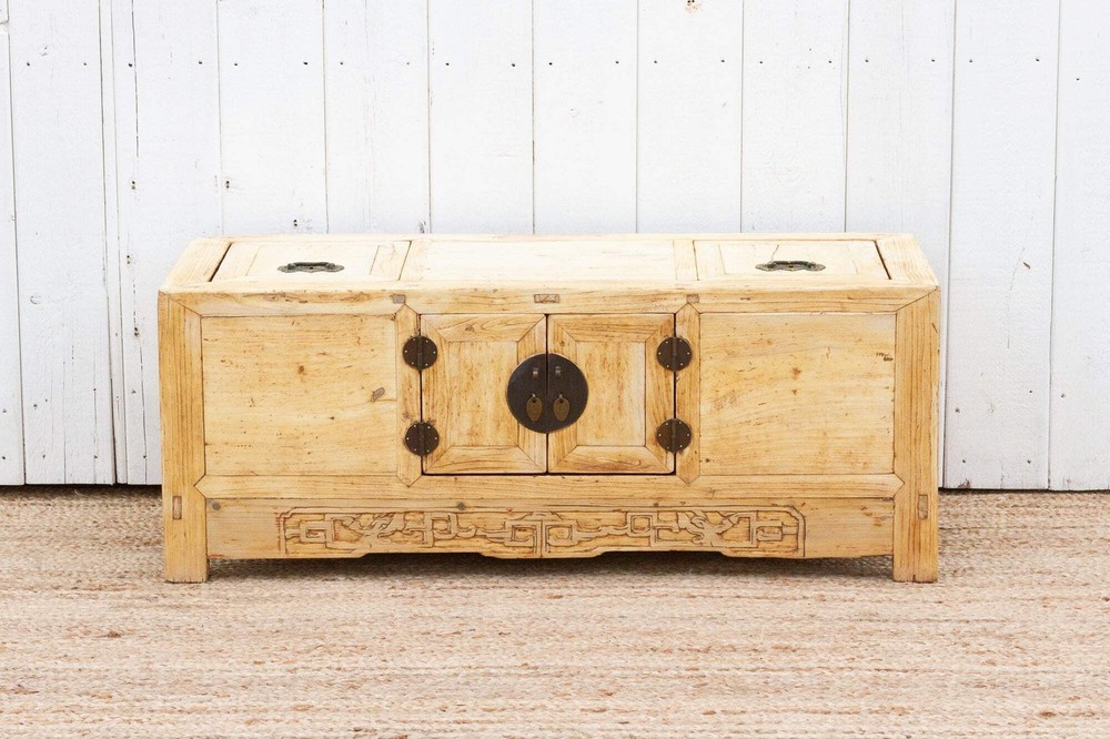 Antique Bleached Wood Chinese Chest