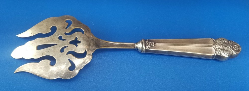 Vintage 9" Sterling Silver Serving Salad Meat Fork