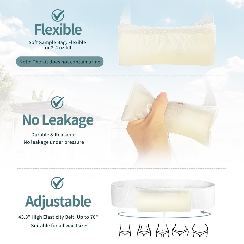 Reusable Urine Test Kit Adjustable Belt
