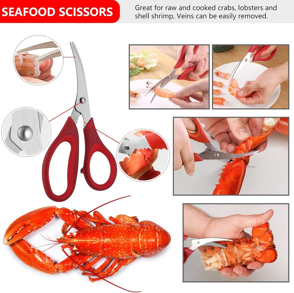 Seafood Tools Set includes 4 Crab Crackers 4 Seafood Fork 4 Lobster Crackers 4 S