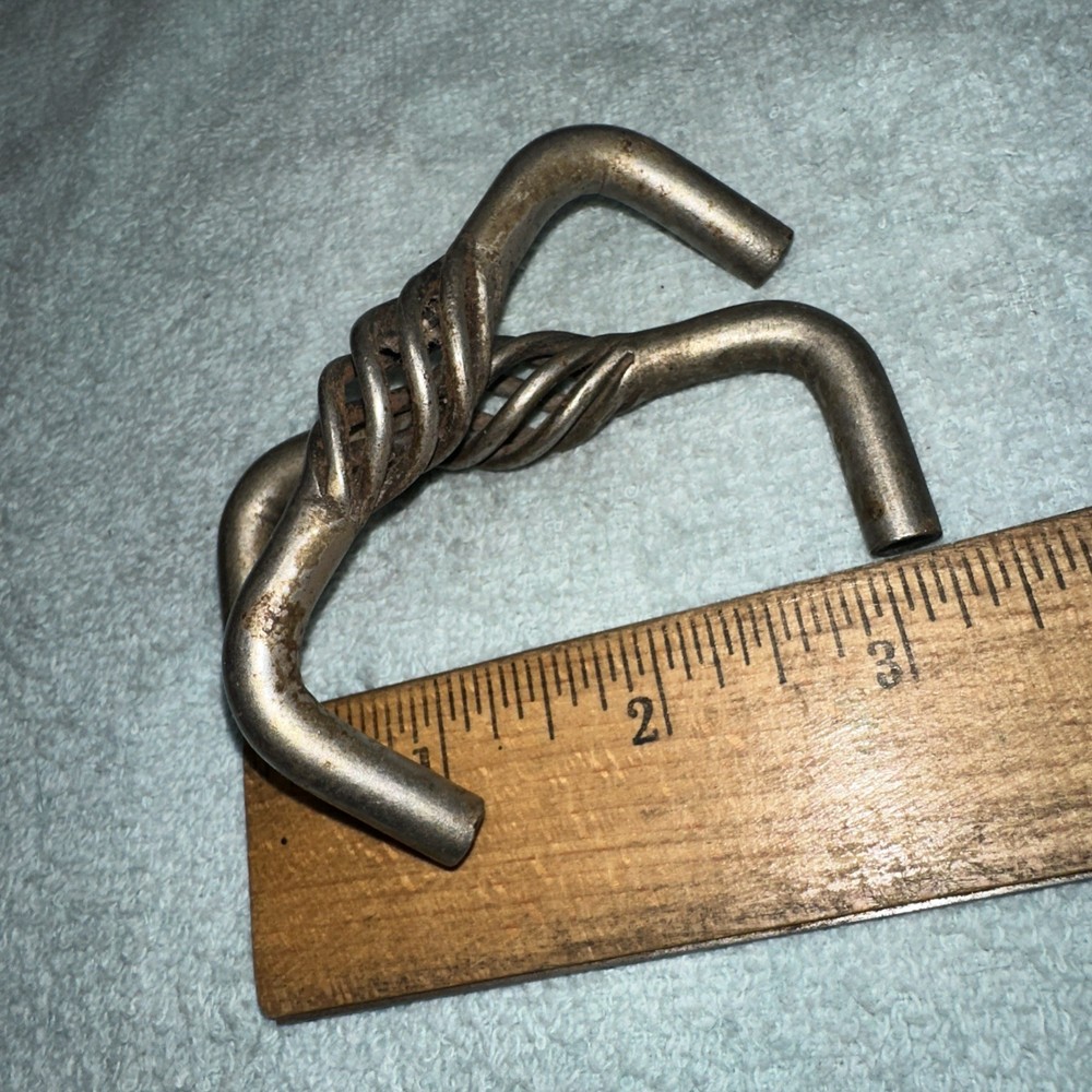 2 Mid Century Modern Vintage Drawer Cabinet Pulls Twisted Middle, Unique Design.