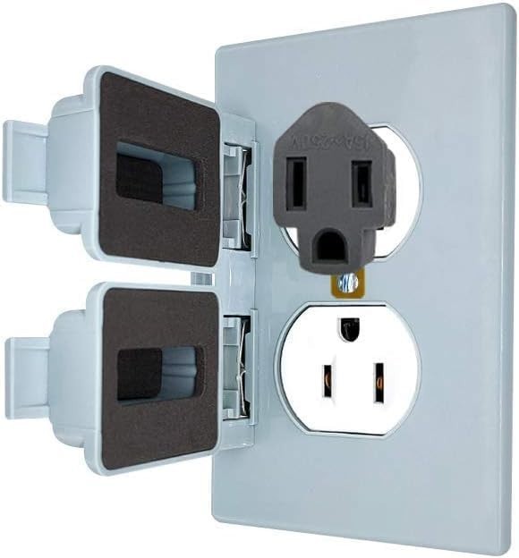 Triple 3-Prong to 2-Prong Polarized Adapter Set - Space-Saving Power Solution