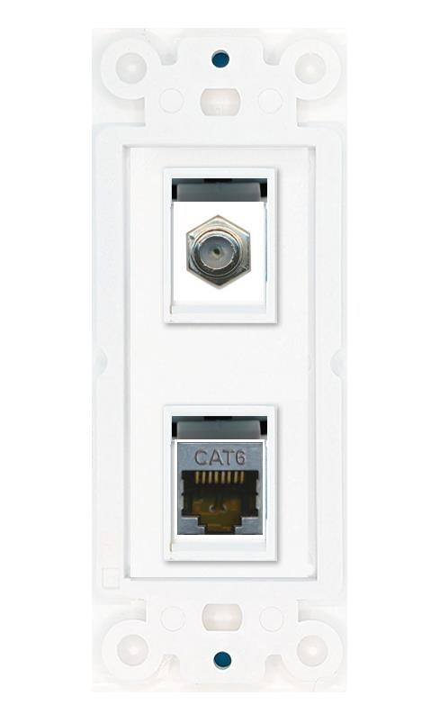 CAT6-SHIELDED COAX Wall Plate-Rocker White