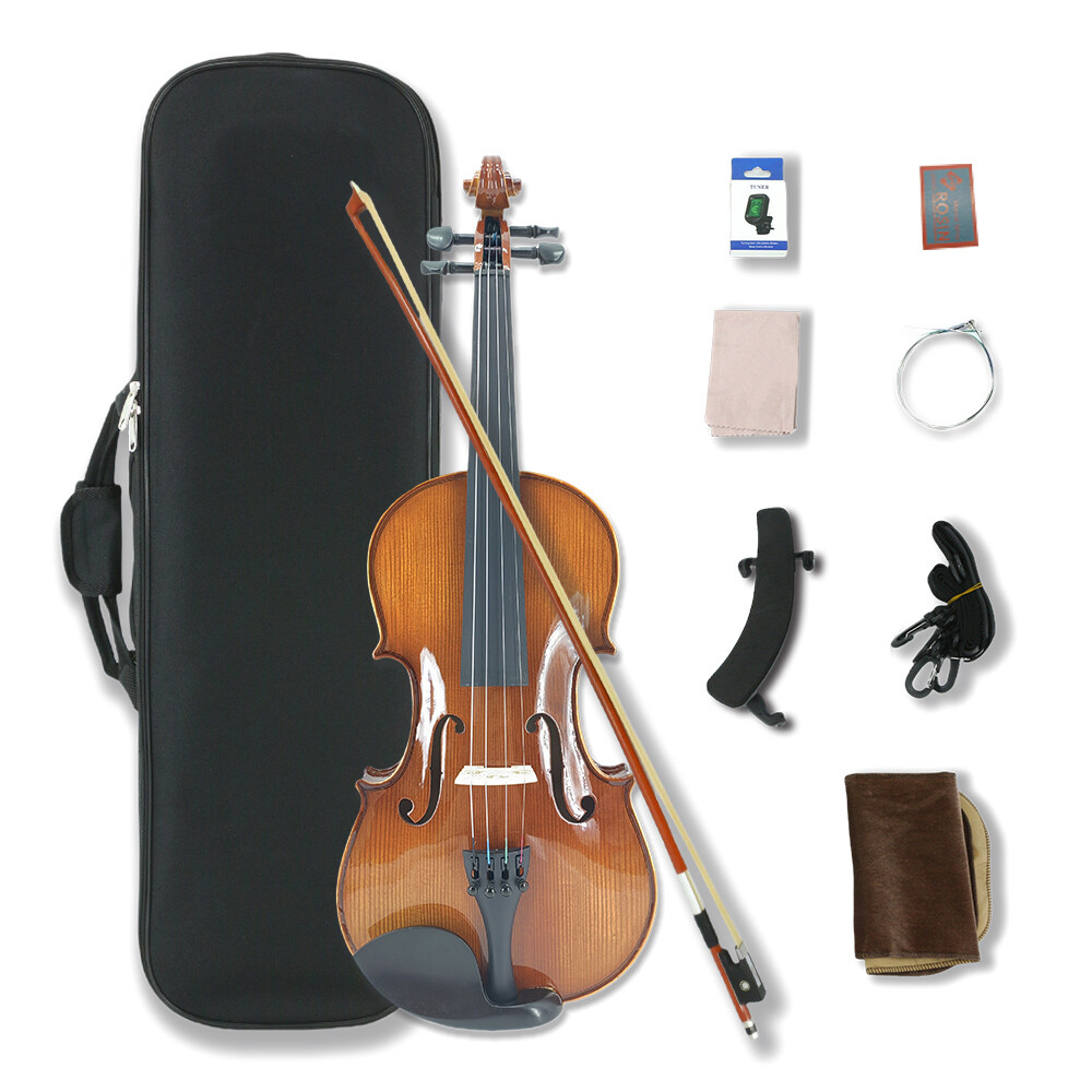4 String 4/4 Violin Solid Wood Ebony Fittings Accessory Professional Lerners