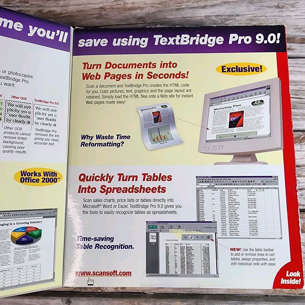 RARE Xerox TextBridge Pro 9.0 OCR Scan Software Microsoft Windows 95/98/2000/NT