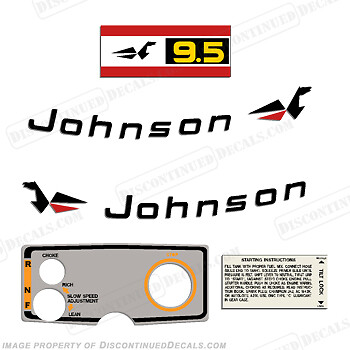 Fits Johnson 1971 9.5hp Decals