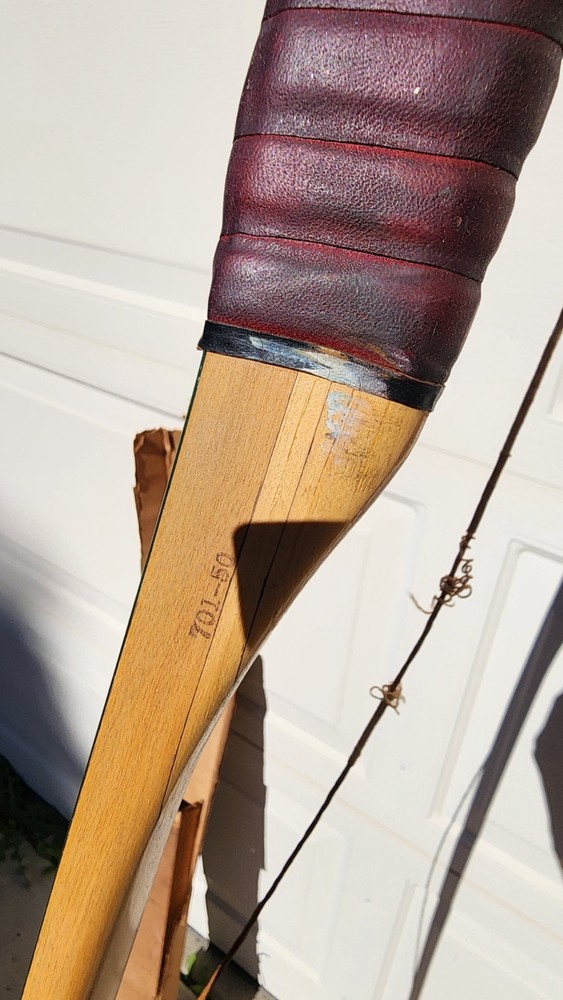 Vintage 1950's Archery Recurve Bow & String, 67"