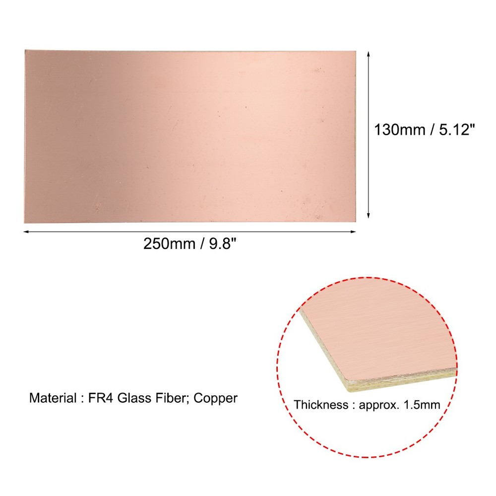 250x130mm Single Side Copper Laminated Coated PCB Circuit FR4 Board 1.5mm PCB