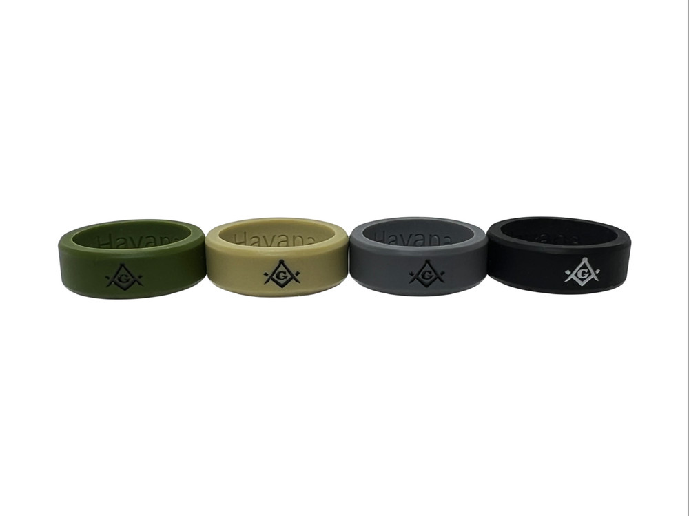 Masonic Ring Silicone Service Pack ( 4 pack backfilled in subdued black/gray)