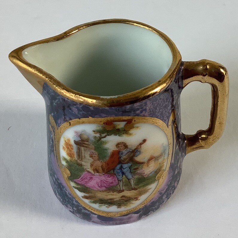 Limoges Mini Creamer With Victorian Scene