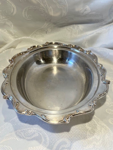 Silver colored  Oval/ serving bowl