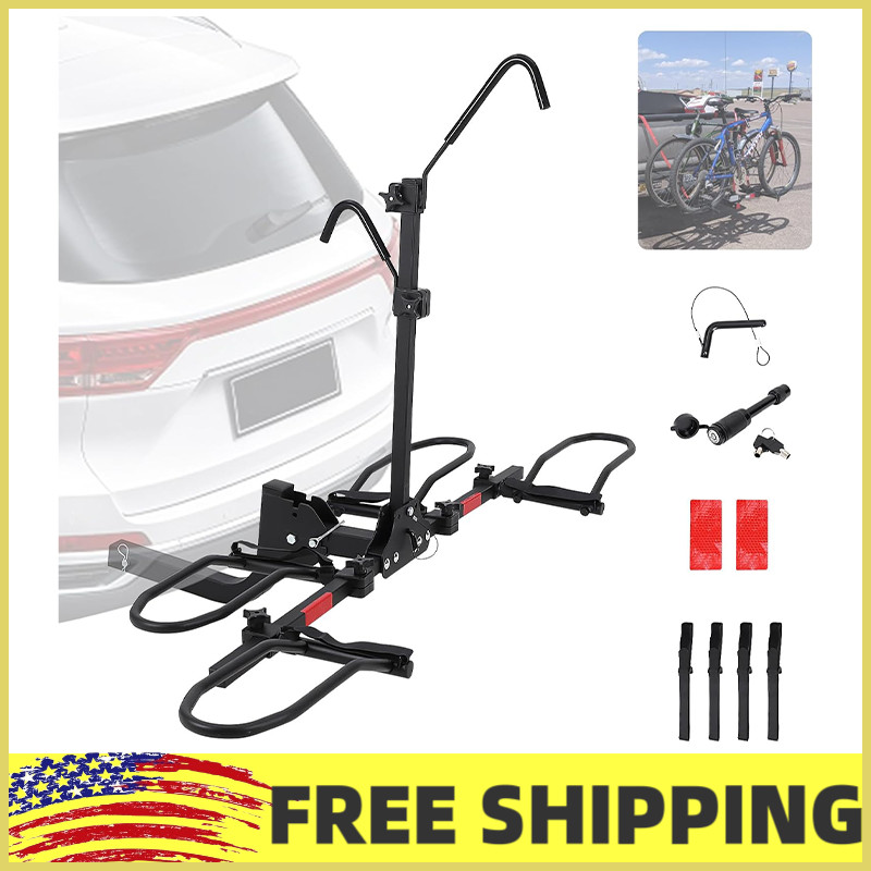 ✨Foldable Bicycle Tail Rack,Tilting 2 Ebike Rack Platform for Car,SUV,Trucks,NEW