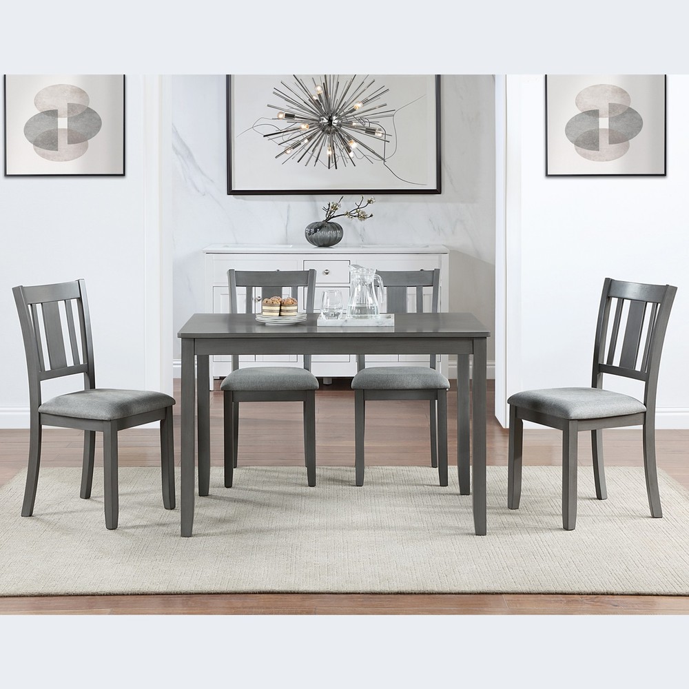 Wooden Dining Rectangular Table, Kitchen Table for Small Space, 4 Person Dinin