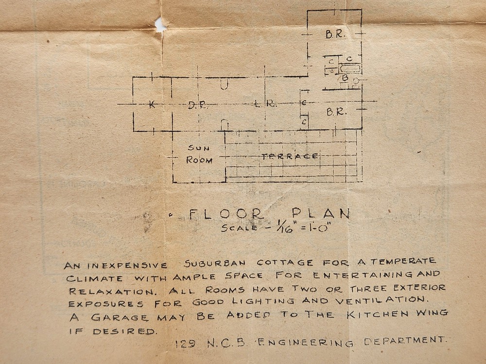 1945 Samar Philippines 192th Beacon Map & Suburnban Floor Plan Naval Engineering