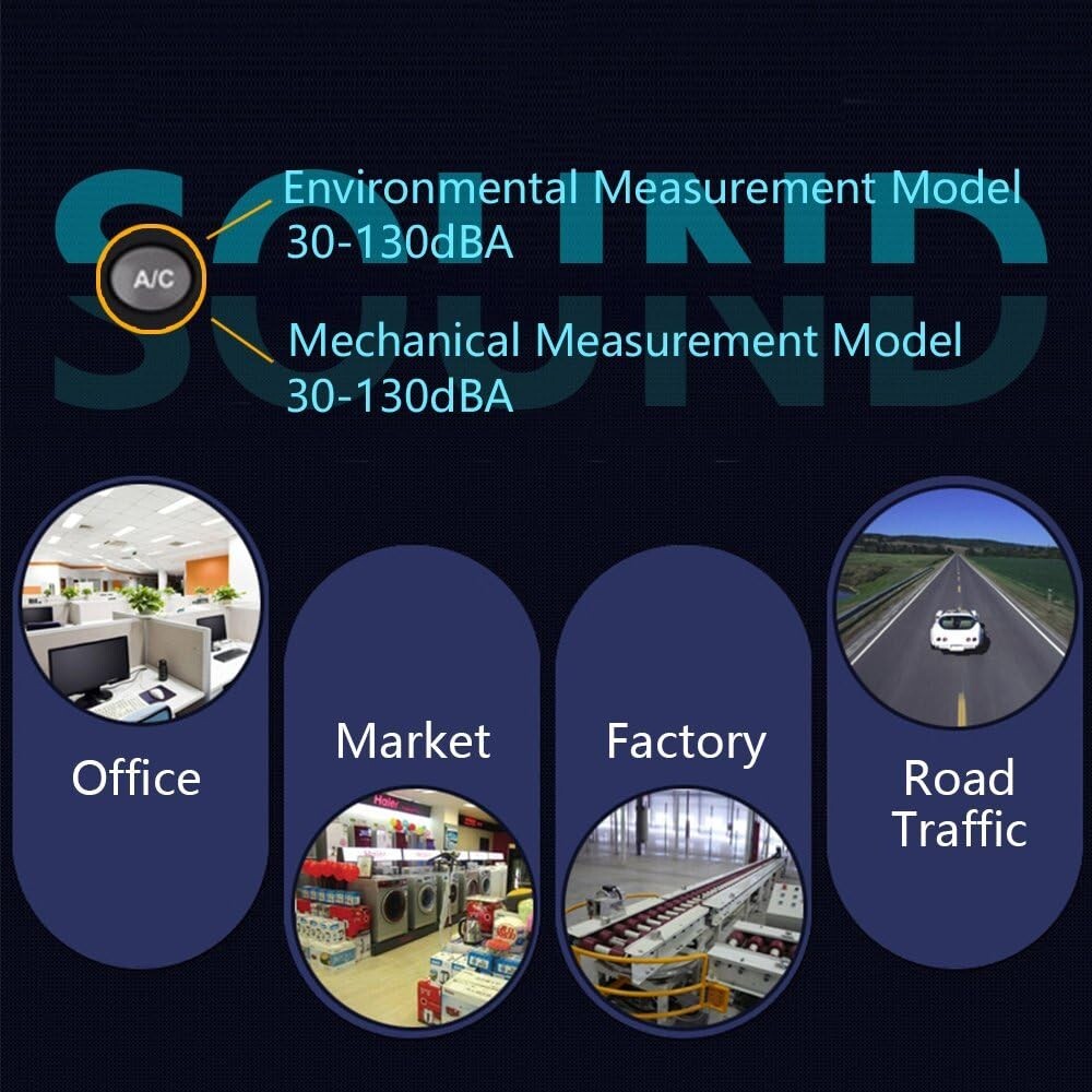 Mini Handheld Decibel Meter - A/C Mode, Anti-Drop Design, Power Saving Features