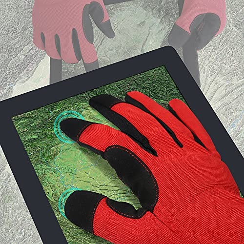 High Performance Work Gloves For Men(3 Pairs Pack), High Dexterity Medium Red