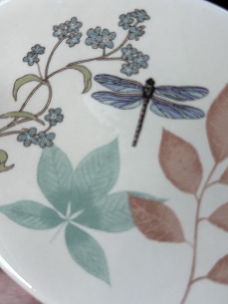Spring florals And dragonfly Ceramic Soap Dish