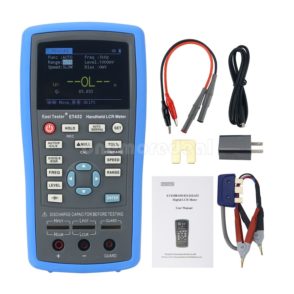 Handheld LCR Meter LCR Tester Capacitance Inductance Meter Frequency 100KHz #OM