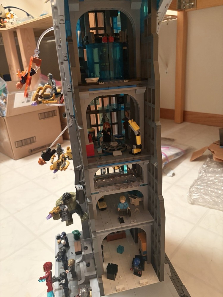 Brick built Avengers Tower 76269