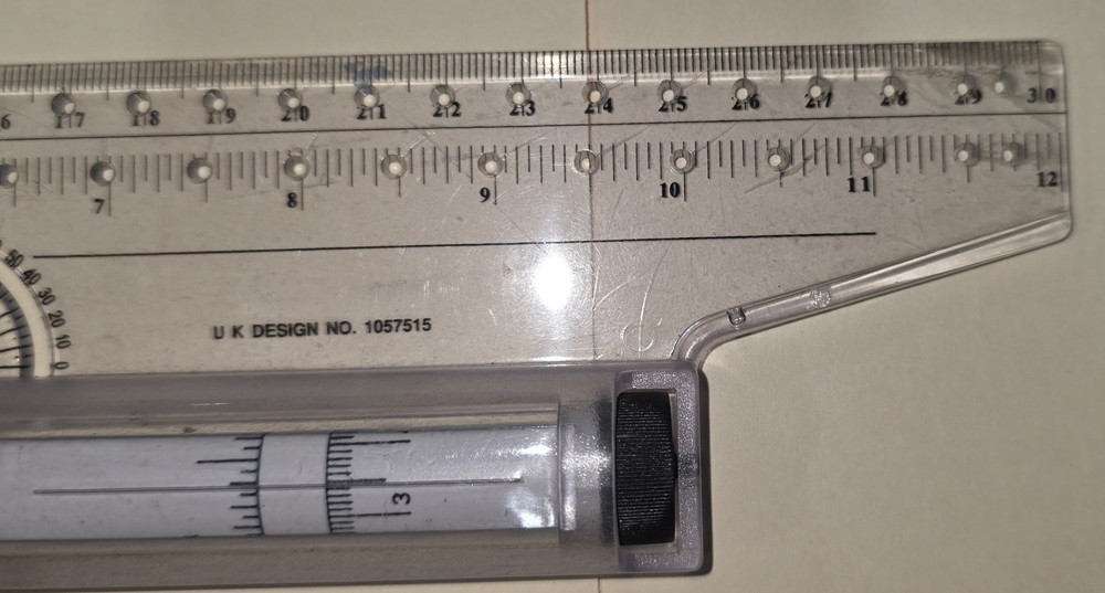 U. K. Design Multi-Purpose Drawing Parallel Rolling Ruler, 12 Inch