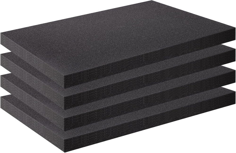 Foam Insert for  Black Packing Foam Sheets,4 Pack Cuttable Polyurethane Cushioni