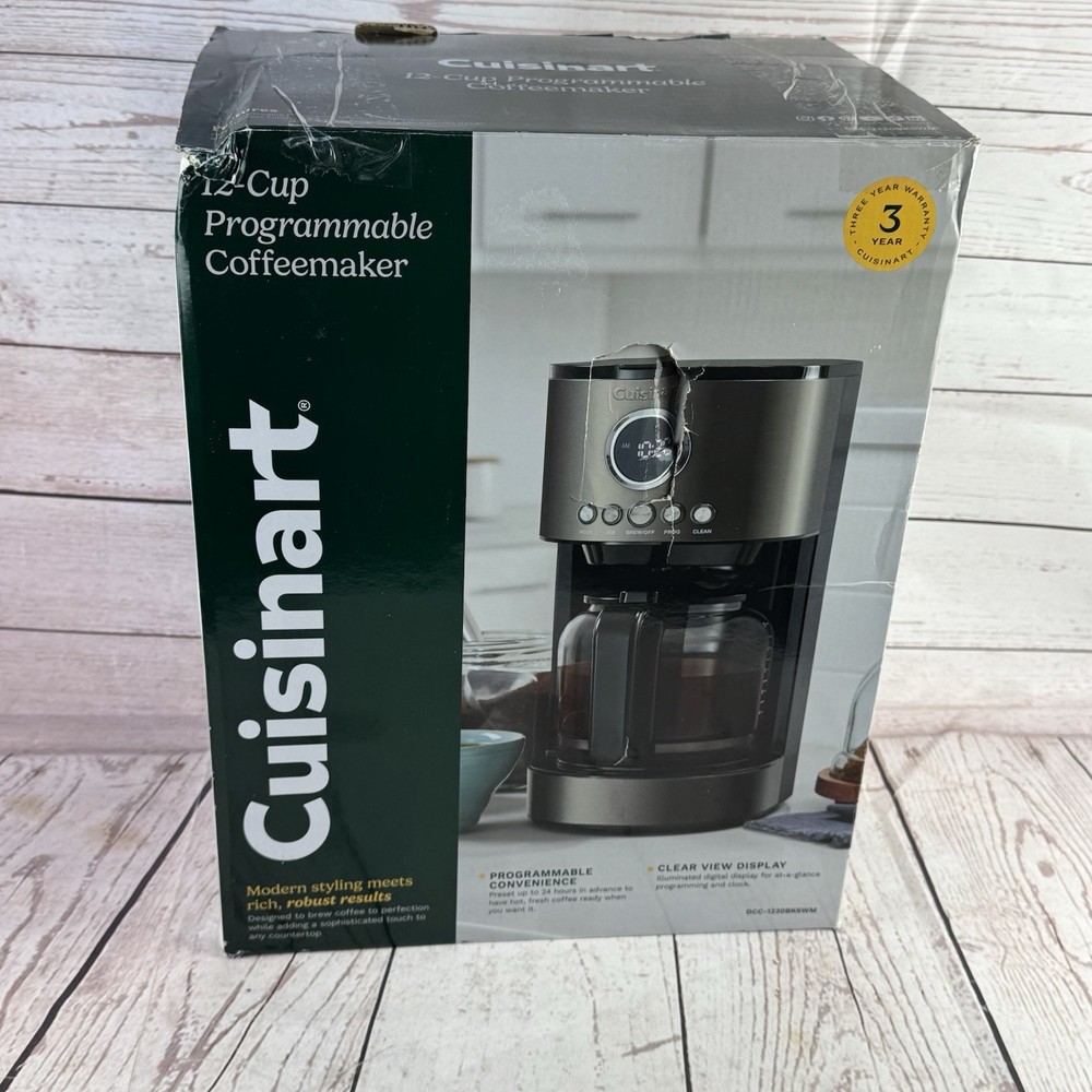 Cuisinart 12 Cup Programmable Coffee Maker Brew Central Black Stainless Steel