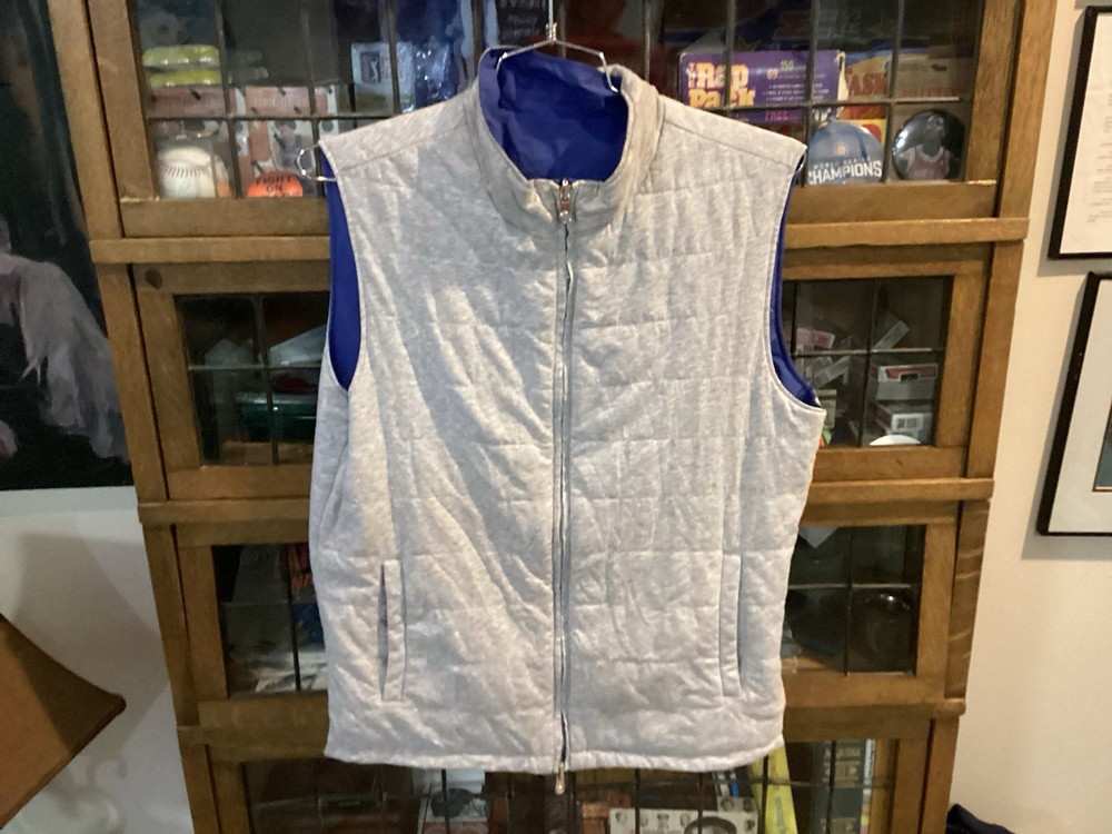 PETER MILLAR Reversible Blue/Gray Performance Golf Vest SZ M - Cool