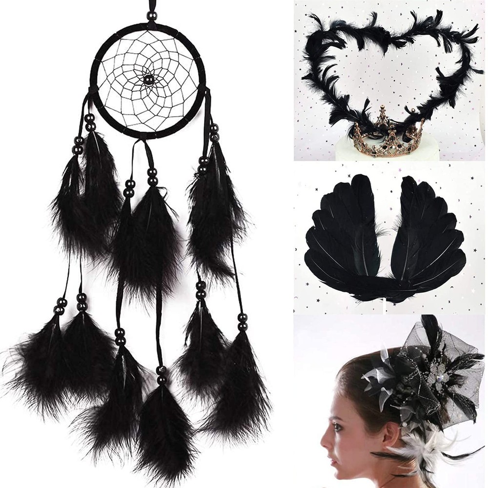 4 Styles Assorted Black Crafts Feathers For DIY Decoration Party Accessory