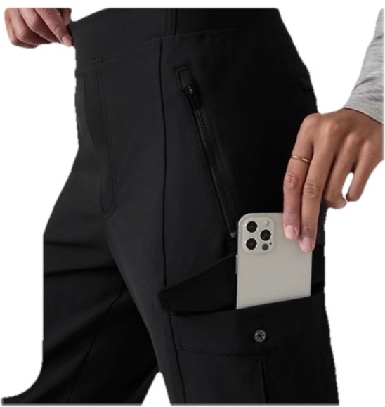 Athleta Endless High Rise Cargo Pant size 10 TALL Black