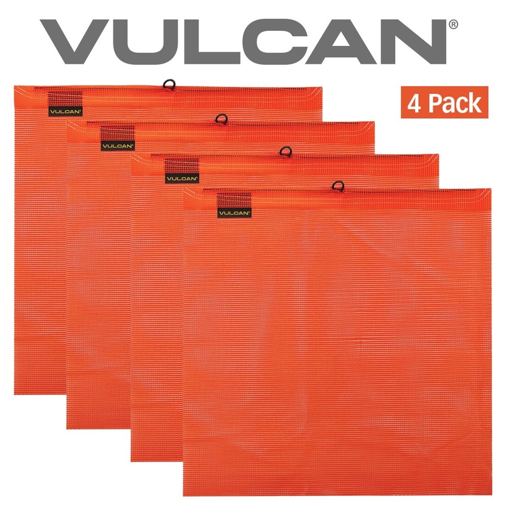 VULCAN Safety Flag - Wire Loop - 18" x 18", 4 Pack - Vinyl Coated Polyester