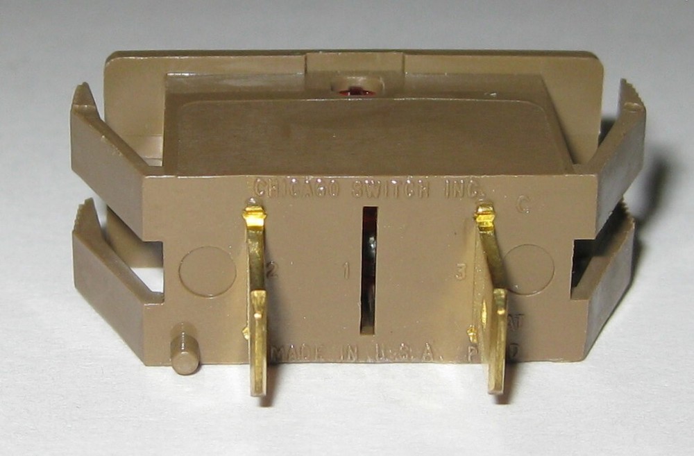 Red Rectangular Panel Mount Indicator Light - 125V - 0.25" Terminals - Chicago